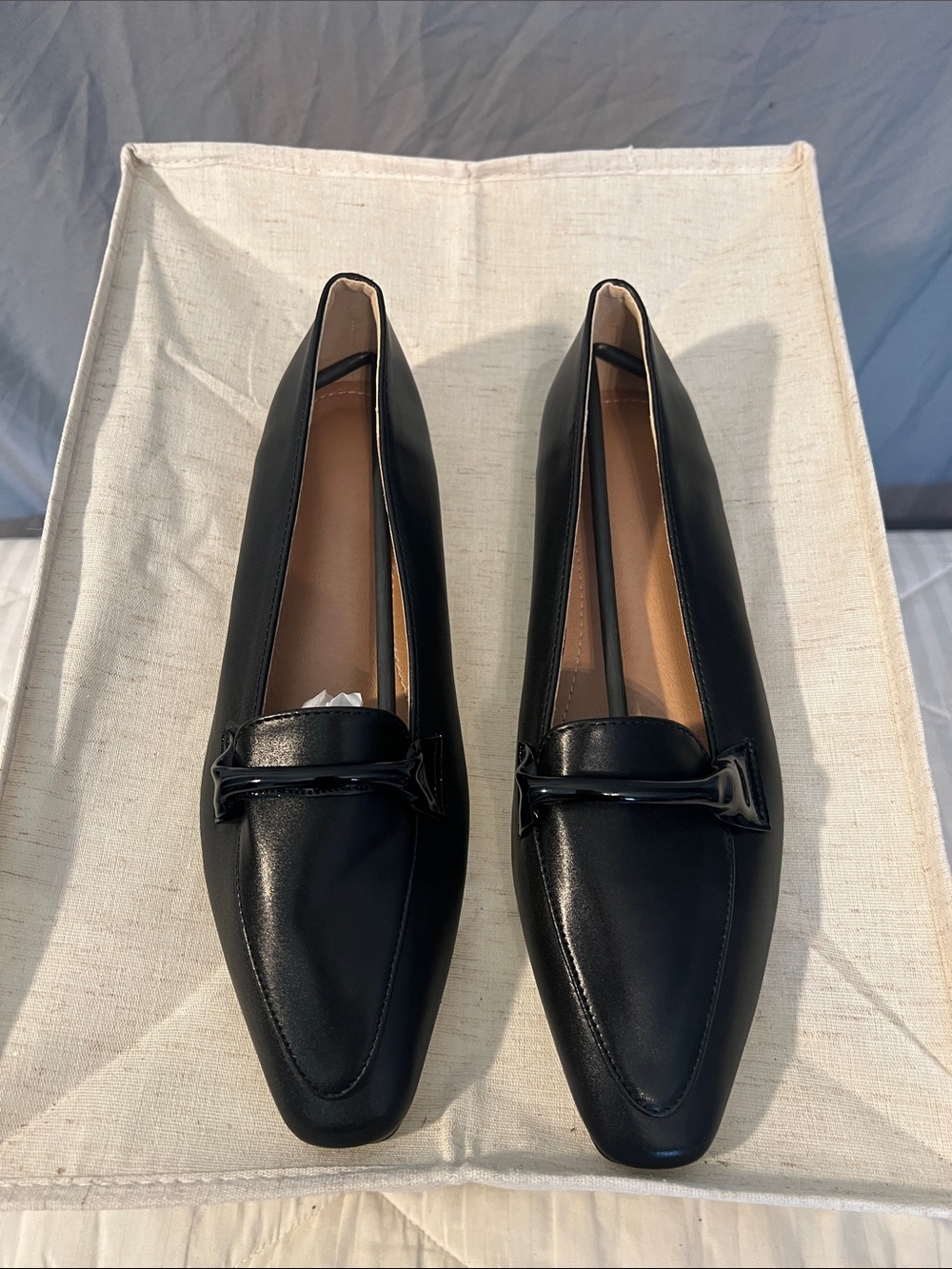 SHEIN Black Faux Leather Loafers